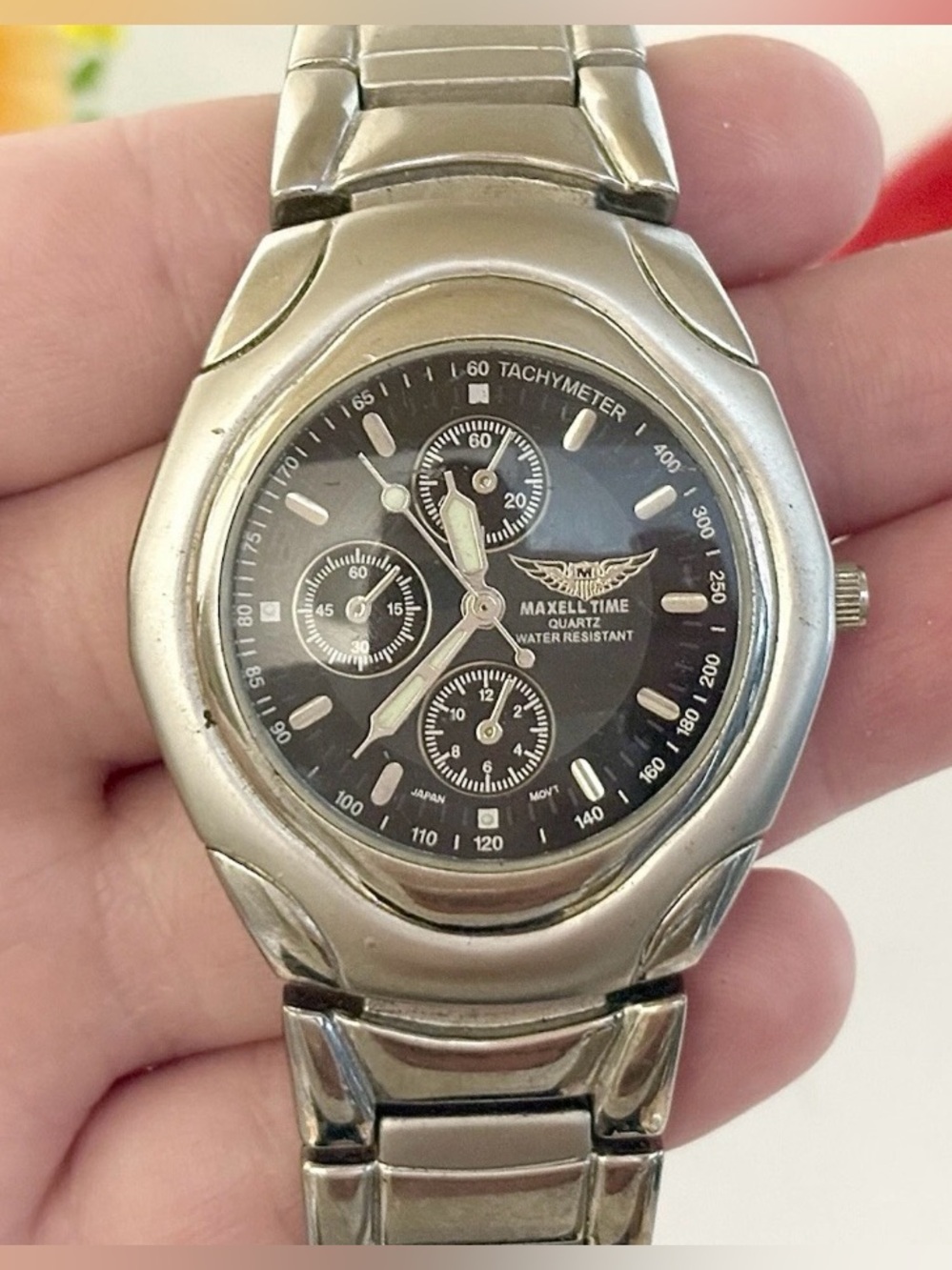 Maxell Time Men's Chronograph Sport Watch WORKING! Gents Stylish Luxury Fashion